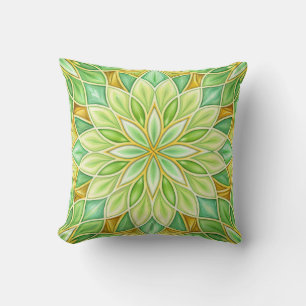 Dekokissen mit geometrischem Blumenmuster