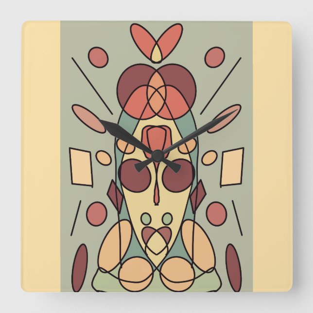 Dekokissen Quadratische Wanduhr (Vorderseite)