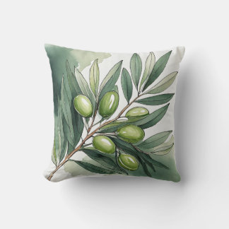 Dekokissen | Zweigniederlassung Wasserfarben-Olive