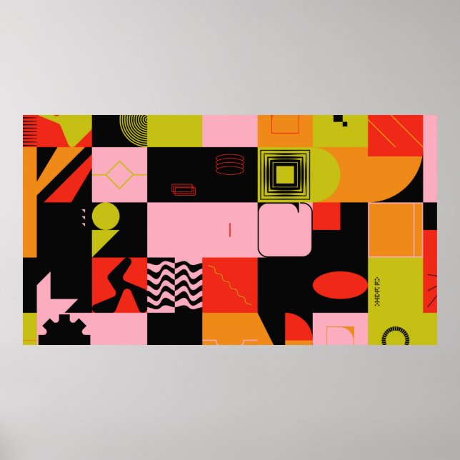 Dekonstruierte postmoderne inspirierte Kunstwerke  Poster (Vorne)