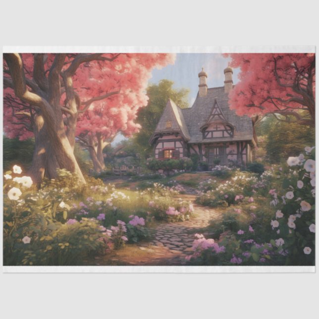 Dekopapier der verzauberten Hütte 3 Seidenpapier (Vorderseite)