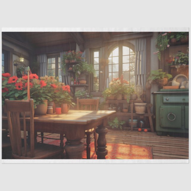 Dekopapier der verzauberten Hütte 4 Seidenpapier (Vorderseite)