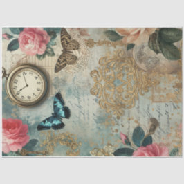 Dekopapier für Springtime Pocket Watch Floral Seidenpapier