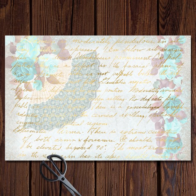 Dekopapier für viktorianische Papierlüfter Türkisf Seidenpapier (Von Creator hochgeladen)