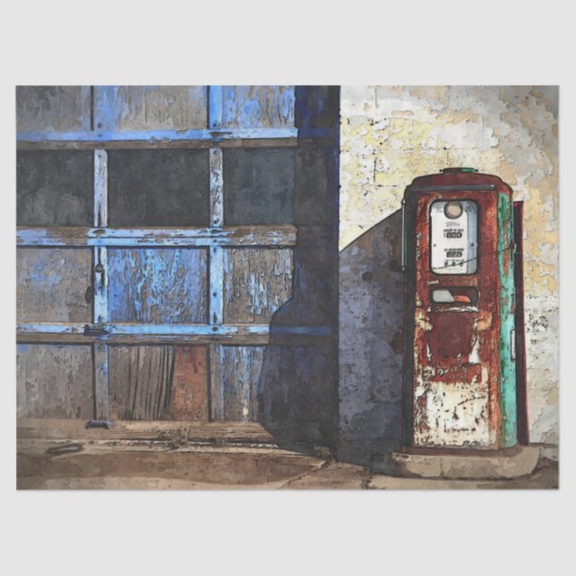 Dekopulationspapier für alte Tankstellen Seidenpapier (Vorderseite)