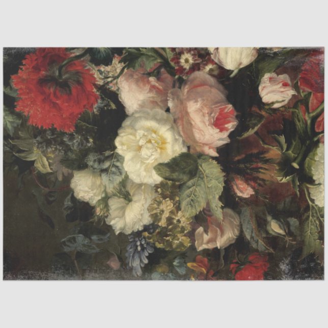 Dekopulationspapier für dunkle Blumenmuster Seidenpapier (Vorderseite)