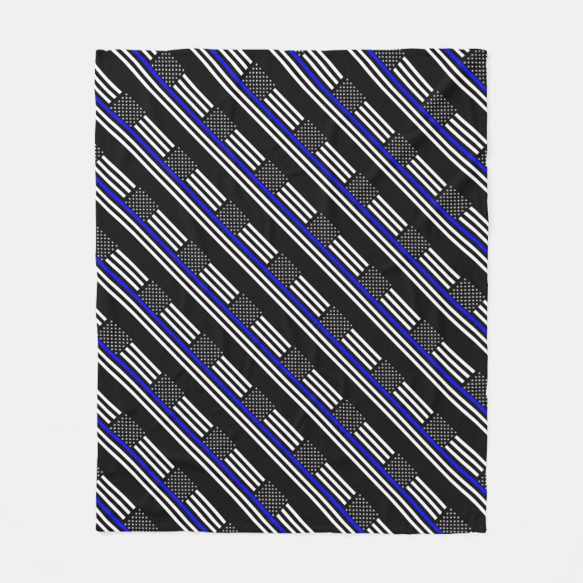 Dekor der American Thin Blue Line Fleecedecke (Vorderseite)
