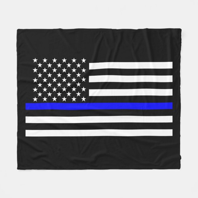 Dekor der American Thin Blue Line Fleecedecke (Vorderseite (Horizontal))