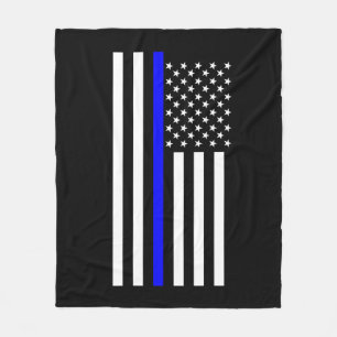 Dekor der American Thin Blue Line Fleecedecke