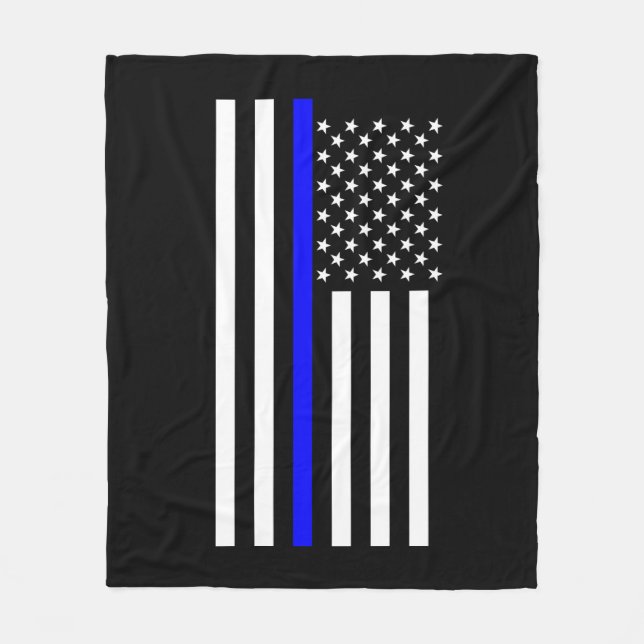 Dekor der American Thin Blue Line Fleecedecke (Vorderseite)