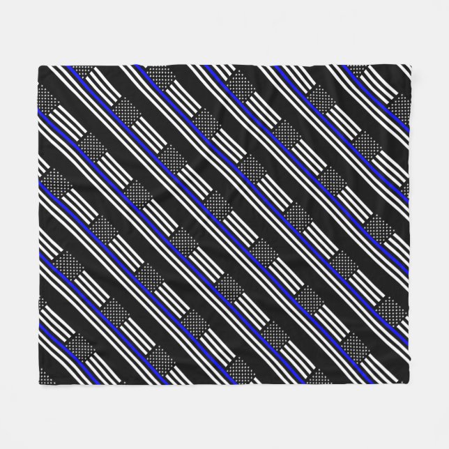 Dekor der American Thin Blue Line Fleecedecke (Vorderseite (Horizontal))