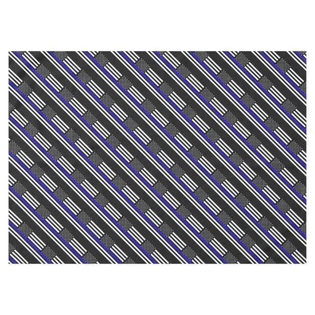 Dekor der American Thin Blue Line Tischdecke (Vorderseite (Horizontal))