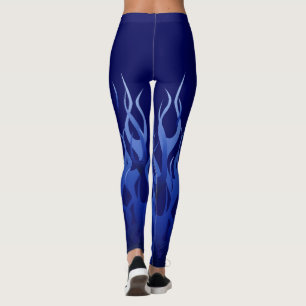 Dekor der blauen Racing-Flammen Leggings