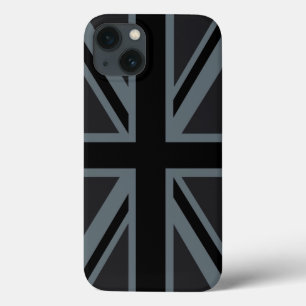Dekor der britischen Flagge von Black Union Jack iPhone 13 Hülle