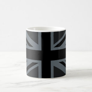 Dekor der britischen Flagge von Black Union Jack Kaffeetasse