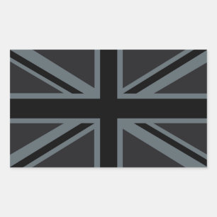 Dekor der britischen Flagge von Black Union Jack Rechteckiger Aufkleber