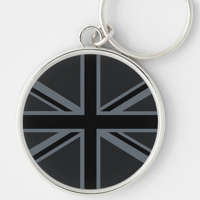 Dekor der britischen Flagge von Black Union Jack Schlüsselanhänger (Vorne)