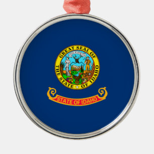 Dekor der Flaggen des Staates Idaho Silbernes Ornament