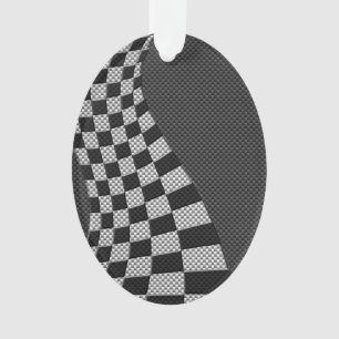 Dekor der Racing Flag Wave im Carbon Fibre-Stil Ornament