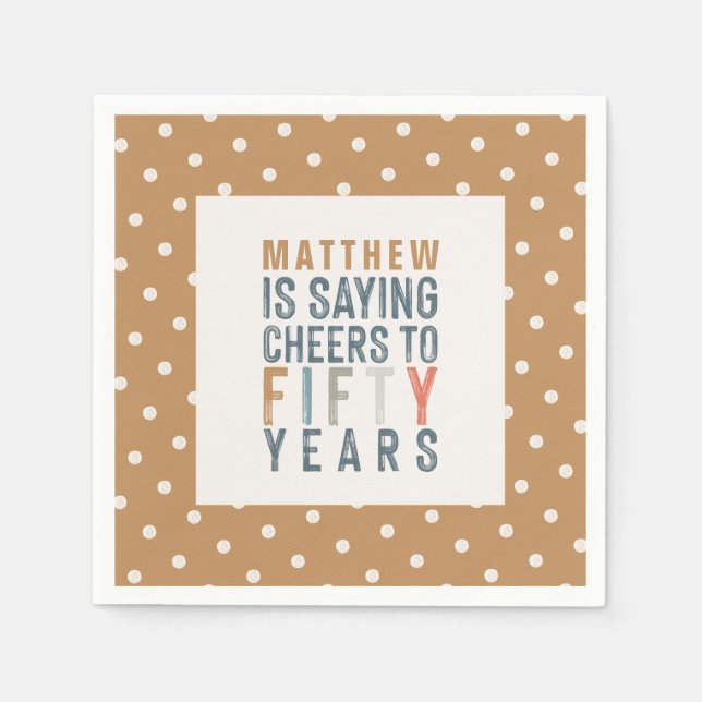 Dekor des 50. Geburtstagszubehör Serviette (Vorderseite)