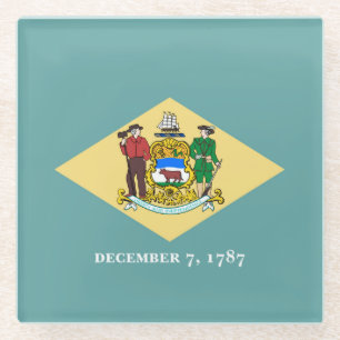 Dekor des Delaware-Zustandsflaggen Glasuntersetzer