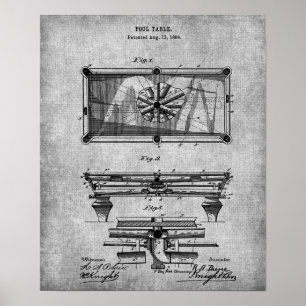 Dekor des Poolraums Print 10 Pool Table Patent Art Poster