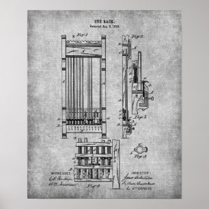 Dekor des Poolraums Print 13 Pool Cue Rack Patent Poster
