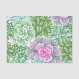 Dekor des Sukkulenten Papierdekus Seidenpapier