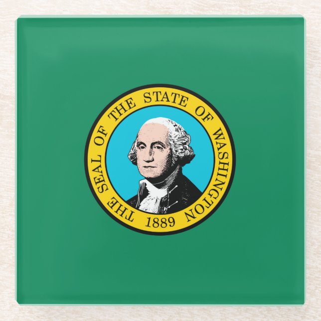 Dekor des Washington State Flag Design Glasuntersetzer (Vorderseite)