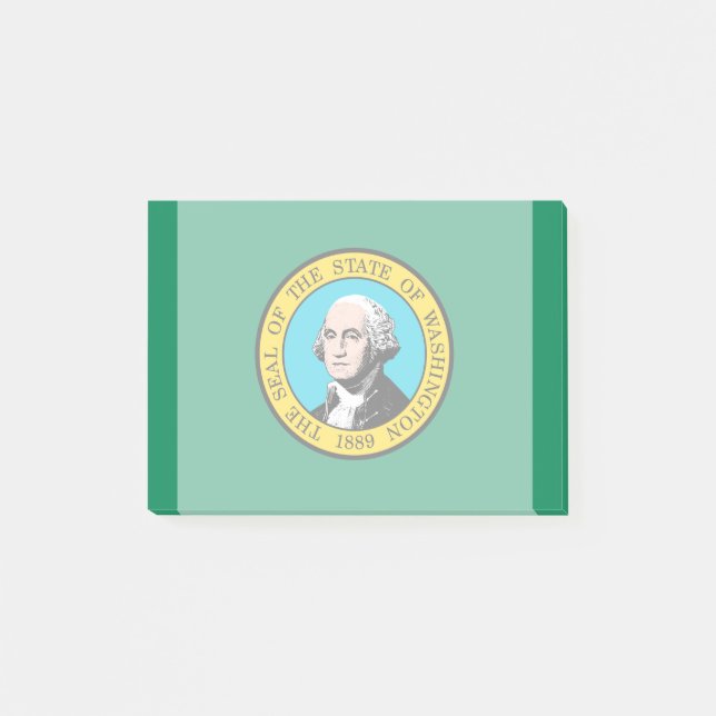 Dekor des Washington State Flag Design Post-it Klebezettel (Vorderseite)