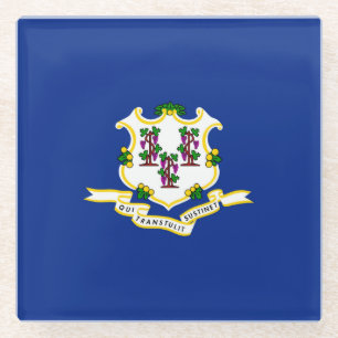 Dekor für das Design der Flaggen des Connecticut-Z Glasuntersetzer