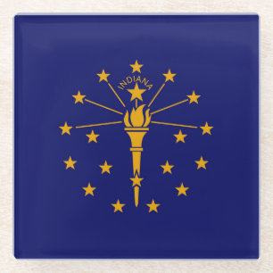 Dekor für das Design der Indiana-Staatsflagge Glasuntersetzer
