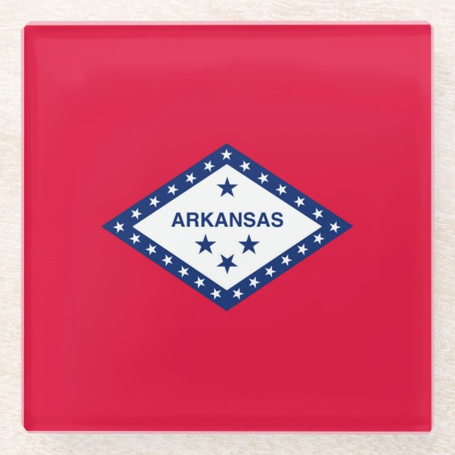 Dekor für das Design der Staatsflagge von Arkansas Glasuntersetzer (Vorderseite)
