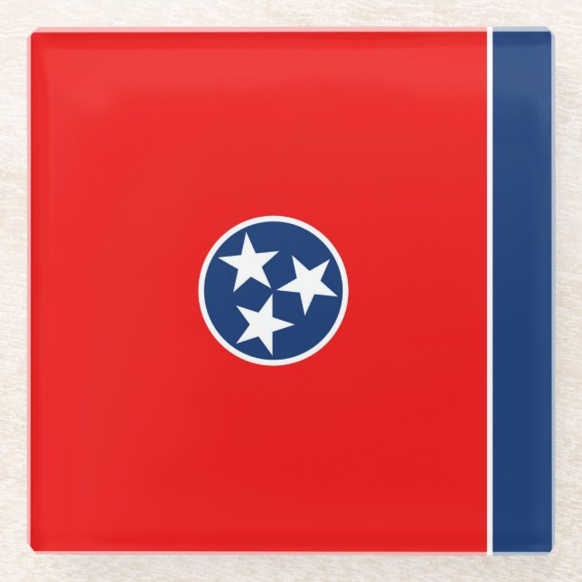 Dekor für die Flagge des Tennessee-Staates Glasuntersetzer (Vorderseite)