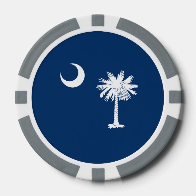 Dekor für die Flaggen des South Carolina-Staates Pokerchips (Vorderseite)