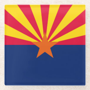 Dekor für die Flaggen des Staates Arizona Glasuntersetzer