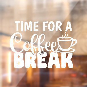 Dekor für ein Café zum Thema Kaffeepause Fensteraufkleber