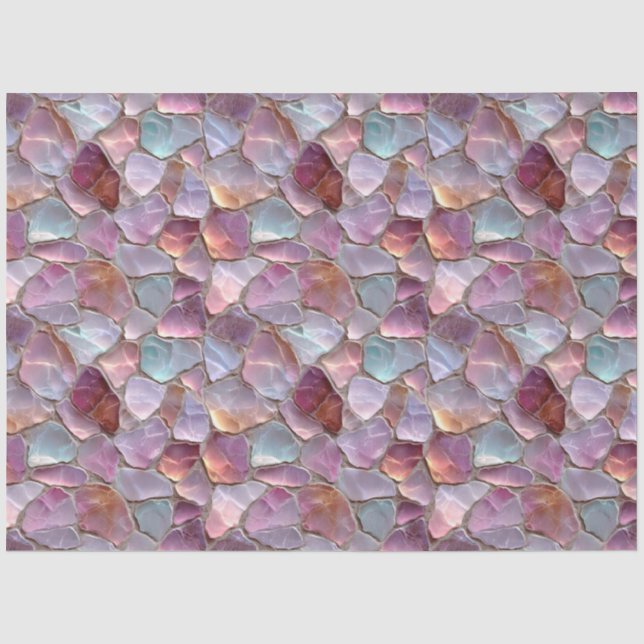 Dekor mit rosa Meeresglas-Muster Seidenpapier (Vorderseite)