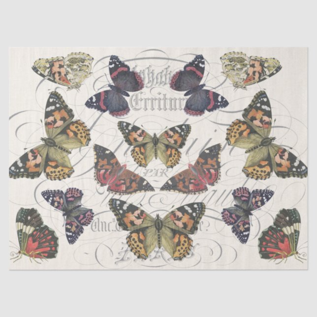 Dekor-Seidenpapier rosa Schmetterling Seidenpapier (Vorderseite)