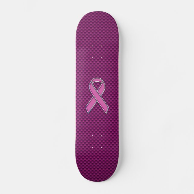 Dekoration aus rosa, rosafarbenen Kohlenstoff-Fase Skateboard (Vorderseite)