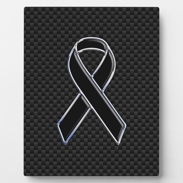 Dekoration aus schwarzem Ribbon Awareness Carbon F Fotoplatte (Vorderseite)