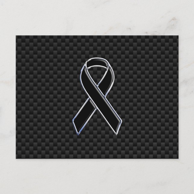 Dekoration aus schwarzem Ribbon Awareness Carbon F Postkarte (Vorderseite)