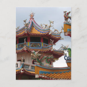 Dekoration chinesischer Tempel Postkarte