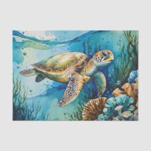 Dekoration der Aquarellmeerschildkröten Seidenpapier