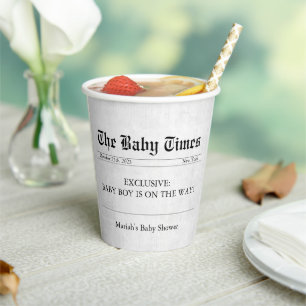 Dekoration der Babydusche in der Zeitung Elegant Ä Pappbecher