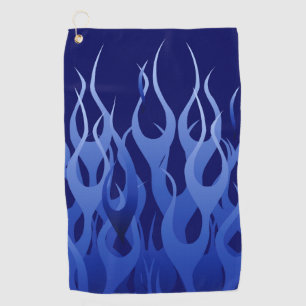 Dekoration der blauen Racing Flames auf einem Golfhandtuch