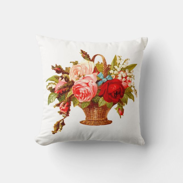 Dekoration der französischen Länder Vintage Rose Kissen (Vorderseite)