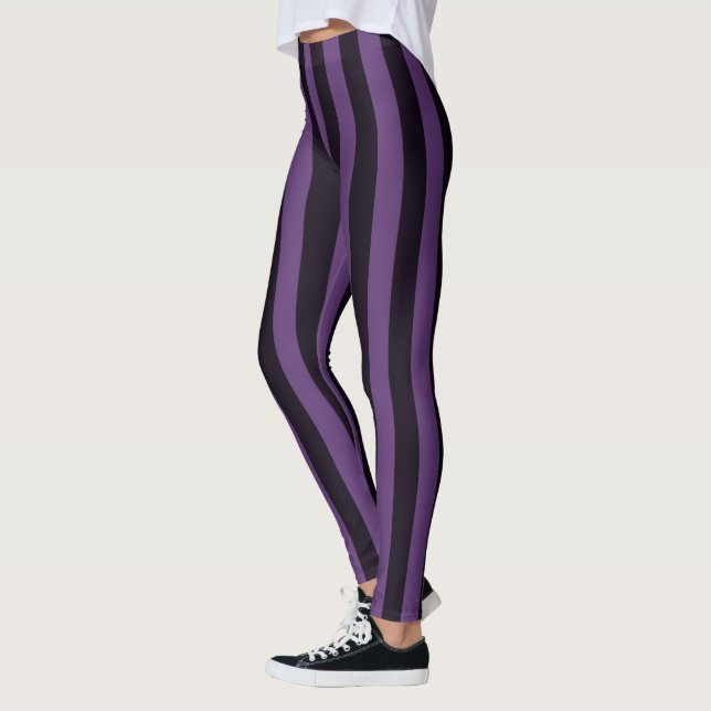Dekoration der Lila vertikalen Streifen Leggings (Links)