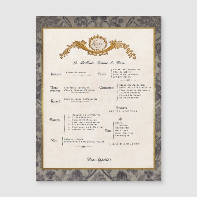 Dekoration der Magnetkarte des französischen Kühls (Vorderseite)