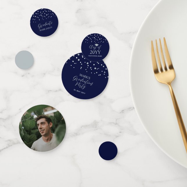 Dekoration der modernen Graduierungspartei "Navy S Konfetti (Gruppe)